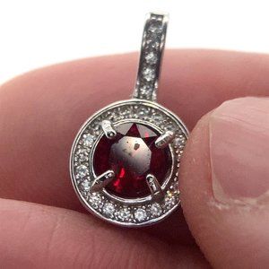 Winza Ruby 1.34ct White Gold Finish Solid 925 Sterling Silver Pendant